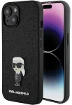 Karl Lagerfeld KLHCP15SGKNPSK Fixed Glitter Ikonik Logo Metal Pin telefoni&uuml;mbris iPhone 15 must