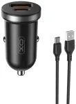 XO CC56 autolaadija | 30W | PD, QC | USB-A, USB-C | USB-A kuni USB-C kaabliga komplektis | must