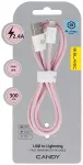 Blavec CCA-UL24P30 andmeedastus- ja laadimiskaabel | USB-A kuni Lightning | 12W | 3m | roosa