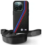 BMW BMHCP16X23PSVTK iPhone 16 Pro Max     6.9" czarny|black hardcase M Edition Carbon Tricolor Lines & Strap