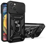 Hybrid Armor Camshield &uuml;mbris Motorola Moto G62 5G jaoks, soomustatud &uuml;mbris kaamerakattega, must