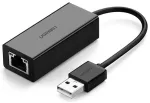 Ugreen v&auml;line v&otilde;rgukaart RJ45 - USB 2.0 100 Mbps Ethernet, must (CR110 20254)