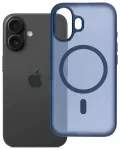 Flexline Mag Cover telefoni &uuml;mbris MagSafe toega iPhone 16 tumesinine