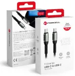 Forcell C260 andmeedastus- ja laadimiskaabel | USB-C kuni USB-C | QC 4.0, PD | 100W | 1.2m | must