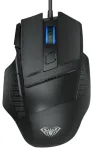 Aula S12 mitmev&auml;rvilise valgustusega juhtmega m&auml;nguri optiline hiir / 7 nuppu / 800-4800 dpi / ergonoomiline kuju / Must