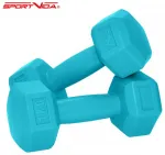 SportVida 2in1 j&otilde;usaali ja fitnessi mugavate heksagonaalsete hantlite komplekt 2 * 1kg Kolmekordne sinine