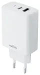 Maxlife MXTC-10-20AC travel charger | 20W | PD, QC | USB-C, USB-A | white