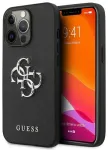 Guess GUHCP13LSA4GSBK iPhone 13 Pro | 13 6.1" must k&otilde;va korpus Saffiano 4G metallist logo
