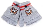 Laste 5-s&otilde;rmelised kindad "kapuutsiga" MITTENS R-127 grey (14)
