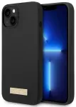 Guess GUHMP14MSBPLK iPhone 14 Plus | 15 Plus 6.7" czarny|black hard case Silicone Logo Plate MagSafe