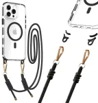 Tel Protect Strap Clear telefoni &uuml;mbris iPhone 15 l&auml;bipaistev must