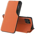 Eco Leather View Case elegant bookcase type case with kickstand for Samsung Galaxy A22 4G orange