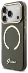 Guess IML Glitter Script Strap telefoni &uuml;mbris MagSafe toega iPhone 17 Pro must