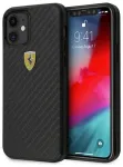 Ferrari FERCAHCP12SBK iPhone 12 mini 5,4" must k&otilde;va kate On Track Real Carbon