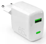 Puro 65W GaN USB-A USB-C laadija | 65W | GaN | USB-C | valge