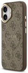 Guess PU Leather 4G phone case with MagSafe support for iPhone 17 brown