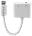 4smarts Adapter rozdzielający Lightning na Lightning + 3.5mm AUX biały/white 468673