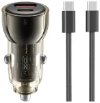 XO CC60 autolaadija | 60W | PD | USB-A, USB-C | USB-C kuni USB-C kaabliga komplektis | must