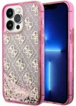 Guess GUHCP14XLC4PSGP iPhone 14 Pro Max 6.7" pink|pink hardcase Liquid Glitter 4G Transculent