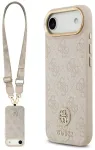 Guess 4G Strass Logo & Big Strap telefoni&uuml;mbris MagSafe toega iPhone 17 Air jaoks, roosa