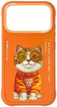 Nimmy Glasses Cool Cat telefoni &uuml;mbris iPhone 17 Pro oranž