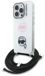 Karl Lagerfeld IML Crossbody Karl&Choupette Head telefoni &uuml;mbris iPhone 16 Pro Max valge