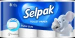 Tualettpaber SELPAK, 3 kihti, 18,6 meetrit, 140 lehte, 8 rulli