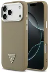 Guess Grained Triangle Logo telefoni&uuml;mbris MagSafe toega iPhone 17 Pro Max jaoks, pruun