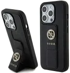 Guess GUHCP15XPGSSADK iPhone 15 Pro Max 6.7" czarny|black hardcase Grip Stand 4G Saffiano Strass