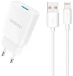 Dudao A4EU reisilaadija | 10.5W | USB-A | USB-A kuni Lightning kaabliga komplektis | valge