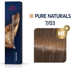 Wella Professionals, Koleston Perfect Me+, P&uuml;siv juuksev&auml;rv, 7/03 Keskmine blont looduslik kuldne, 60 ml