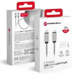 Forcell F-Energy C238 andmeedastus- ja laadimiskaabel | USB-C kuni Lightning | PD | 27W | 2m | h&otilde;bedane