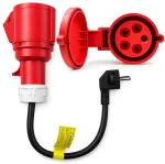 Qoltec toiteadapter | CEE 32A 5P 400V pesa SCHUKO 230V peale | max 16A | 3.5 kW