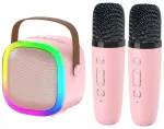 Riff K12 kaasaskantav BT karaokes&uuml;steem 2 juhtmeta mikrofoniga Pink