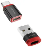 Adapter 4smarts Data Blocker USB-C to USB-A/USB-C black 2pcs