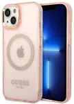 Guess GUHMP14SHTCMP iPhone 14 | 15 | 13 6,1" r&oacute;żowy|pink hard case Gold Outline Translucent MagSafe