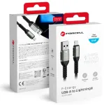 Forcell F-Energy C257 andmeedastus- ja laadimiskaabel | USB-A kuni Lightning | 12W | 0.25m | must