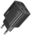 Telefoni laadija Hoco 2 x USB C + 2 x USB A QC3.0 PD 3A 30W N56 must