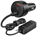 Orico ChargeClip autolaadija | 108W | USB-A, USB-C | must