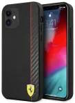 Ferrari FESAXHCP12SBK iPhone 12 mini 5,4" must k&otilde;va kate On Track Carbon Stripe