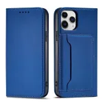 Magnet Card raamatut&uuml;&uuml;pi telefoni &uuml;mbris alusega aluse ja iPhone 12 sinine