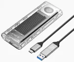 Orico TCM2-G20 M.2 NVME USB-C 3.2 20Gb|s Disk Drive - Silver|Transparent