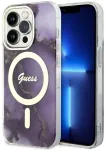 Guess GUHMP14LHTMRSU iPhone 14 Pro 6.1" purple|purple hardcase Golden Marble MagSafe