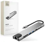 Tech-Protect HB09 8-in-1 USB-jaotur | USB-C kuni USB 3.0, USB-C, HDMI, SD, microSD, RJ45 | 100W | hall