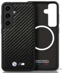BMW Leather Carbon telefoni &uuml;mbris MagSafe toega Samsung Galaxy S25 (S931) must