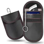 KLATKA FARADAYA TECH-PROTECT KLR100 POUCH KEYLESS RFID SIGNAL BLOCKER CASE BLACK/RED