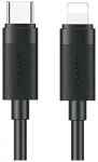 USAMS U94 andmeedastus- ja laadimiskaabel | USB-C kuni Lightning | 30W | 1m | must