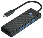 Orico PAPW3AT-C3 USB-jaotur | USB-C kuni 3x USB 3.0, SD, microSD (TF) | must