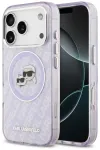 Karl Lagerfeld IML Glitter Karl & Choupette Heads Logo MagSafe-iga telefonikott iPhone 17 Pro Max lilla