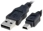 Kaabel USB 2.0 A kuni Mini USB B toide + andmeedastus 5Pin 0,5 meetrit Must